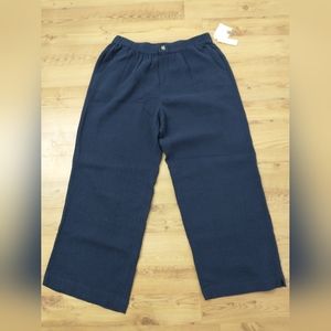Wide leg plus size cotton pants